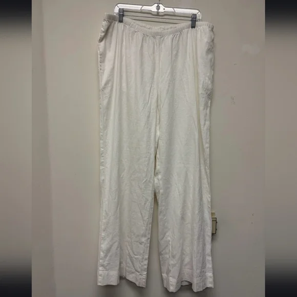 Womens Linen Pull On Pants Size XXL #452 - Picture 2 of 9